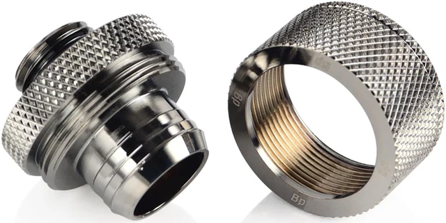 Alt view image 6 of 7 - Bitspower G1/4" to 1/2" ID, OD 3/4" OD Compression Fitting for Soft Tubing, CC5 Ultimate, Black Sparkle
