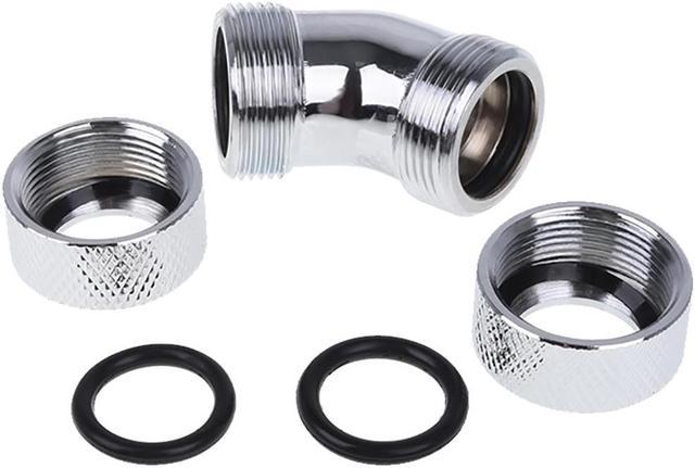 Alphacool Eiszapfen 13mm HardTube Compression Fitting 45° L-connector -  Knurled - Chrome (17402)
