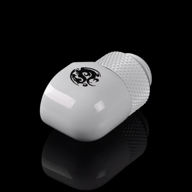 Alt view image 5 of 5 - Bitspower G1/4" Male to Female Extender Fitting, 90 Degree Rotary, Deluxe White