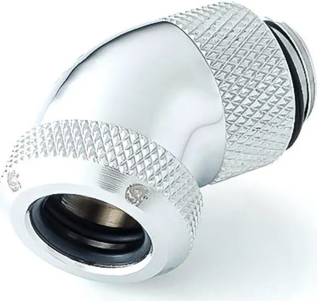 Alt view image 2 of 3 - Bitspower G1/4" to Enhance Multi-Link Adapter Fitting for 12mm OD Rigid Tubing, 45 Degree Rotary, Silver Shining