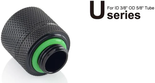 Alt view image 2 of 4 - Bitspower G1/4" to 3/8" ID, OD 5/8" OD Compression Fitting for Soft Tubing, CC3 Ultimate, Matte Black