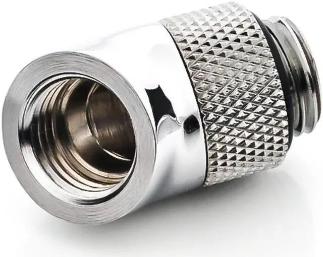 Main image of Bitspower G1/4" Male to Female Extender Fitting, 45 Degree Rotary, Silver Shining