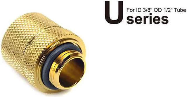 Alt view image 2 of 3 - Bitspower G1/4" to 3/8" ID, 1/2" OD Compression Fitting for Soft Tubing, CC2 Ultimate, True Brass