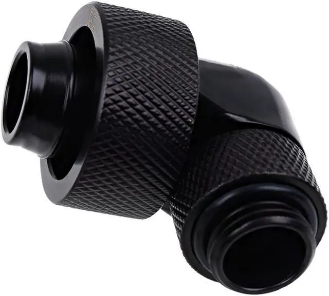 Alt view image 5 of 12 - Alphacool Eiszapfen G1/4" to 13mm ID, 19mm OD Compression Fitting for Soft Tubing, 90 Degree Rotary, Deep Black