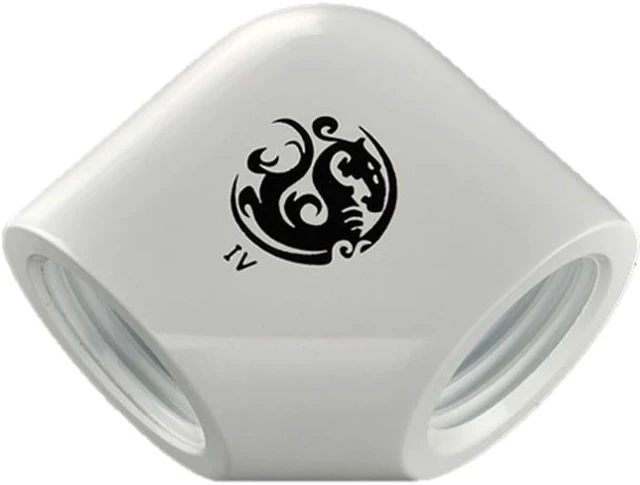 Main image of Bitspower G1/4" Female to Female Extender Fitting, 90? Angle, Deluxe White