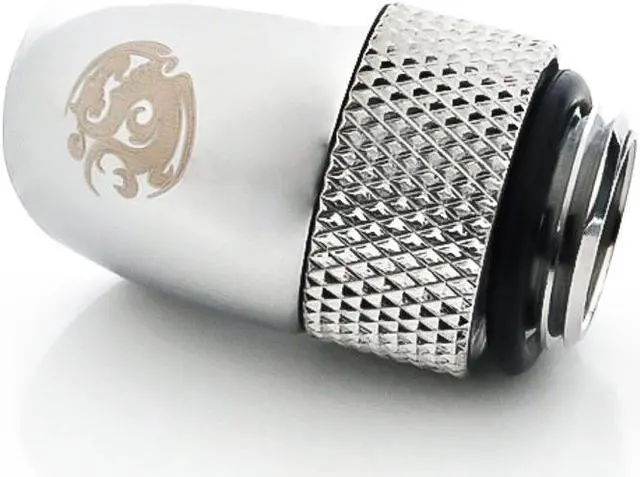 Alt view image 3 of 3 - Bitspower G1/4" Male to Female Extender Fitting, 45 Degree Rotary, Silver Shining