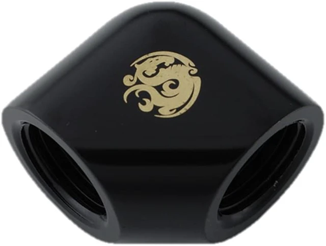 Alt view image 3 of 8 - Bitspower G1/4" Female to Female Extender Fitting, 90 Degree Angle, Matte Black