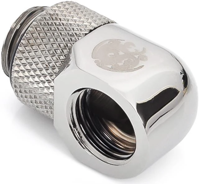 Alt view image 2 of 3 - Bitspower G1/4" Male to Female Extender Fitting, 90 Degree Rotary, Black Sparkle
