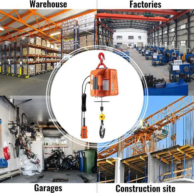 Alt view image 7 of 8 - VEVOR 3-in-1 Electric Hoist Winch Portable Crane 1100lbs 25ft w/ Remote Control