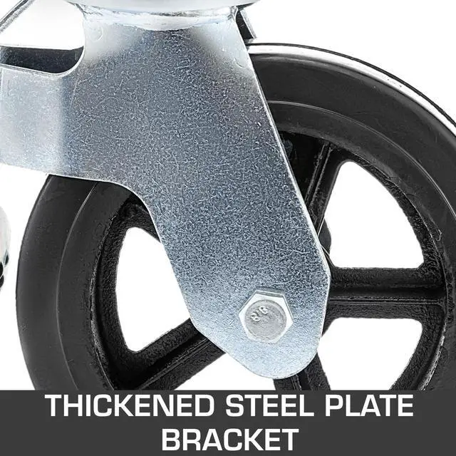 Alt view image 3 of 10 - VEVOR BestEquip 4 Pack Scaffolding Caster Wheels 8 x 2 Inch with Dual Locking Rubber Swivel Caster 360 Degrees Heavy Duty Casters 1100LBS Capacity per Wheel