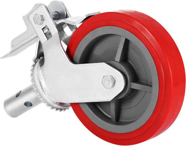Alt view image 7 of 9 - VEVOR Geindus Set Of 4 Scaffolding Casters Polyurethane 600LBS Scaffolding Wheels Scaffold Caster Wheel On Iron With Brake Lock