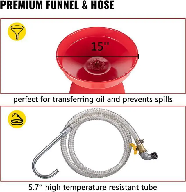 Alt view image 5 of 9 - VEVOR Waste Oil Drain Tank Portable Oil Drain 20 Gallon Air Operated Drainer