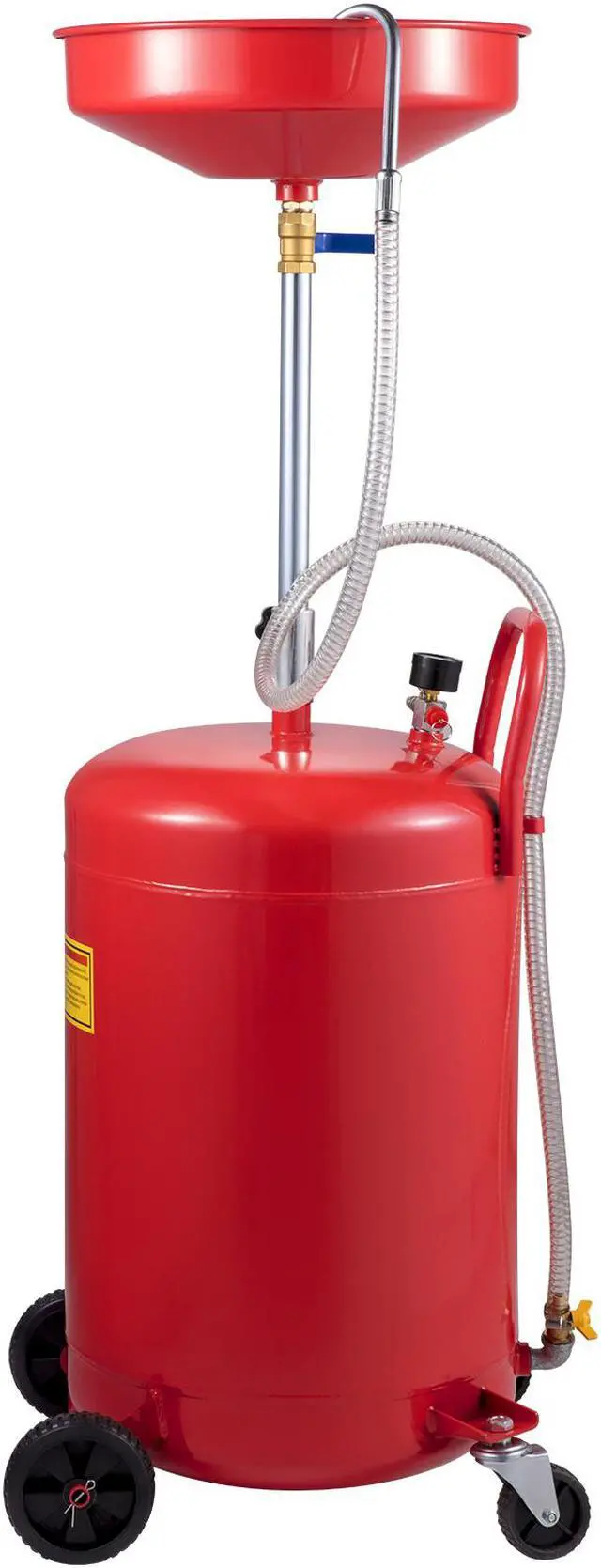 Alt view image 4 of 9 - VEVOR Waste Oil Drain Tank Portable Oil Drain 20 Gallon Air Operated Drainer