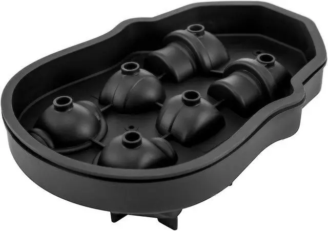 Alt view image 6 of 9 - VEVOR Skull Ice Cube Tray Ice Ball Maker 6-Grid Black Silicone Tray for Beverage