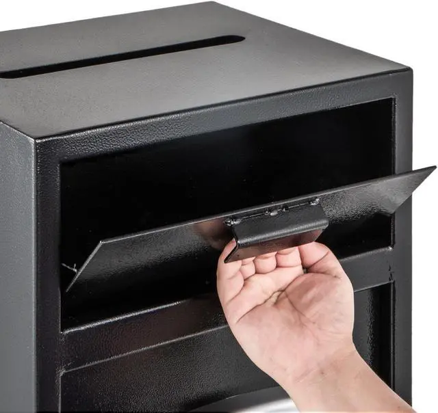 Alt view image 2 of 10 - VEVOR Digital Depository Safe Made of Carbon Steel Deposit Safe Electronic Code Lock Depository Safe with Deposit Slot Restaurant Safe with Two Emergency Keys Depository Box for Home Hotel and Office