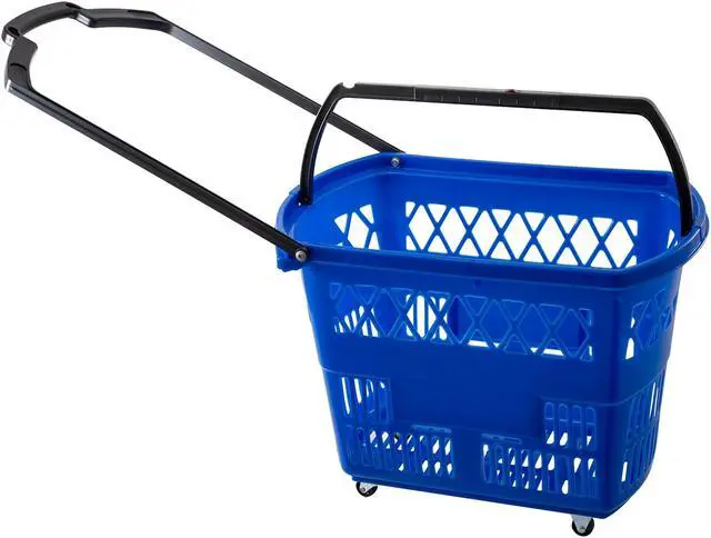 Alt view image 6 of 17 - VEVOR 6 PCS Shopping Carts Large Basket Blue Shopping Basket with Handle Portable and Durable Shopping Baskets for Retail Store (21 X 14 X 13 inch-6, Blue)
