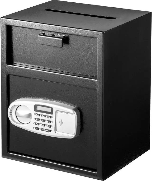 Alt view image 3 of 10 - VEVOR Digital Depository Safe Made of Carbon Steel Deposit Safe Electronic Code Lock Depository Safe with Deposit Slot Restaurant Safe with Two Emergency Keys Depository Box for Home Hotel and Office