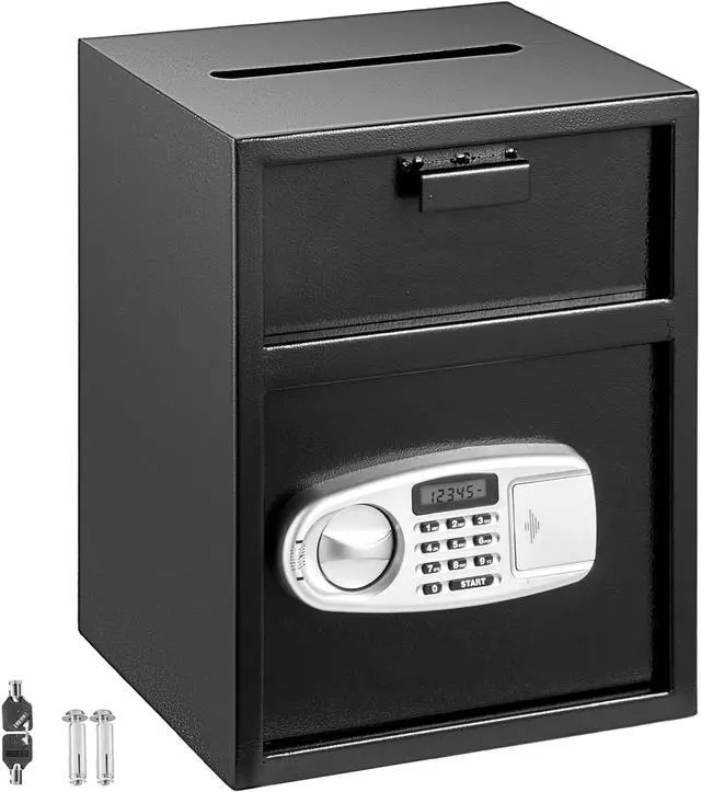Main image of VEVOR Digital Depository Safe Made of Carbon Steel Deposit Safe Electronic Code Lock Depository Safe with Deposit Slot Restaurant Safe with Two Emergency Keys Depository Box for Home Hotel and Office