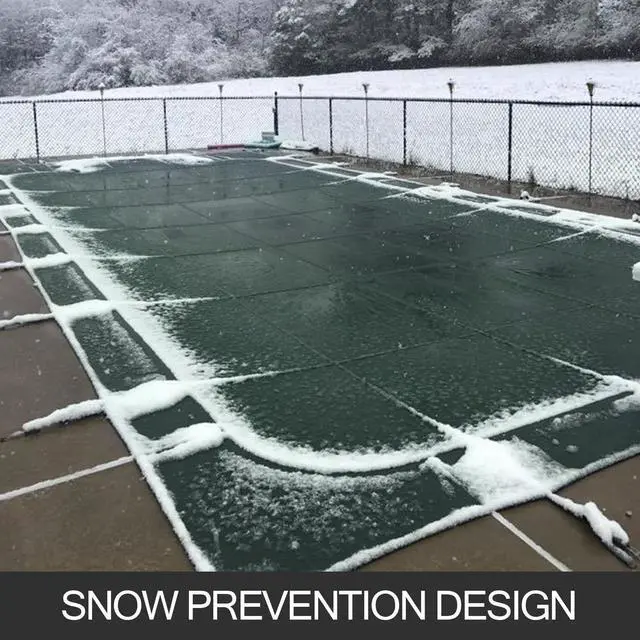 Alt view image 2 of 16 - VEVOR Pool Safety Cover Fits 16x32ft Rectangle Inground Safety Pool Cover Green Mesh Solid Pool Safety Cover for Swimming Pool Winter Safety Cover