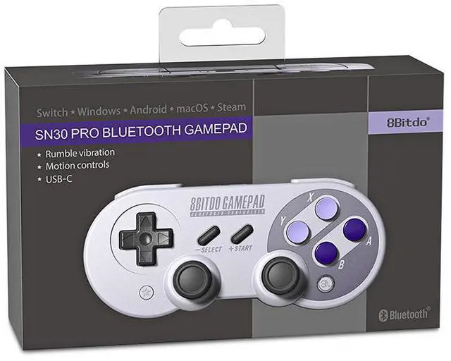 Alt view image 7 of 7 - 8Bitdo SF30 Pro Bluetooth Gamepad Wireless Game Controller with Joystick for Windows Android Steam Nintendo Switch