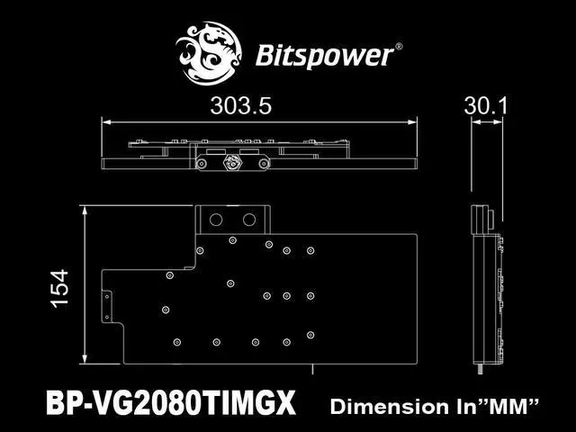 Alt view image 5 of 5 - Bitspower Lotan series VGA water block and I/O bracket for MSI GeForce RTX 2080 Ti Gaming X TRIO