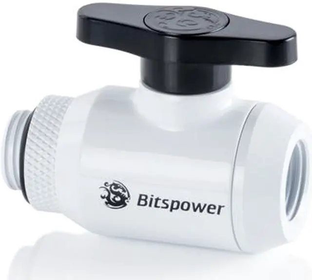 Main image of Bitspower Deluxe White Mini Valve Rotary G1/4"& Inner G14"With Black Handle