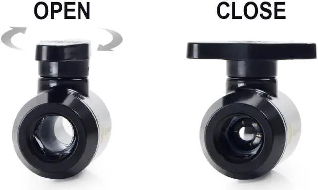 Alt view image 6 of 6 - Bitspower Mini Valve with Rotary Inner G1/4" port and Inner G1/4" port, Matte Black