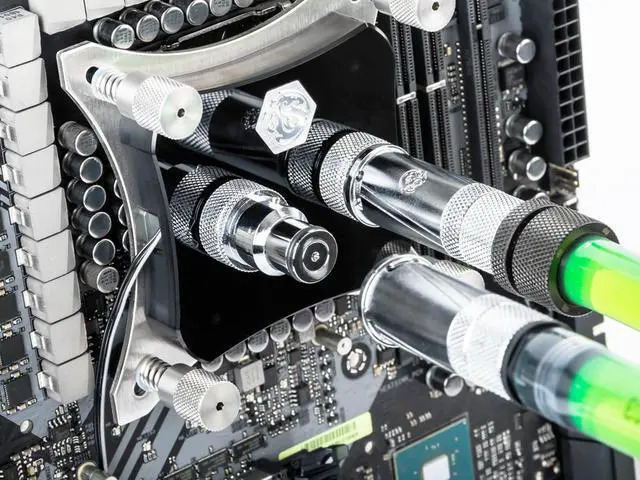 Alt view image 7 of 8 - Bitspower Quick Disconnect Male Fitting with G1/4" Extender, Silver Shining