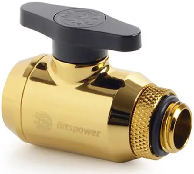 Alt view image 6 of 8 - Bitspower Mini Valve with Rotary G1/4" Extender and Inner G1/4" port, True Brass