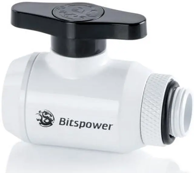 Alt view image 2 of 4 - Bitspower Deluxe White Mini Valve Rotary G1/4"& Inner G14"With Black Handle