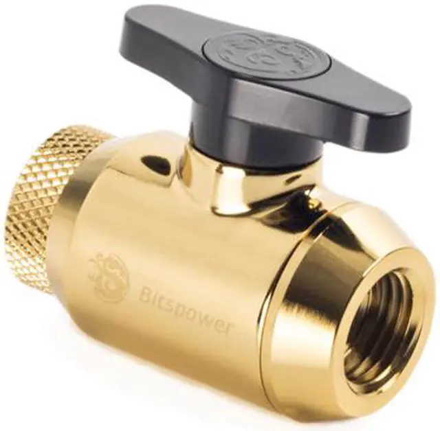 Alt view image 4 of 4 - Bitspower Mini Valve with Rotary Inner G1/4" port and Inner G1/4" port, True Brass