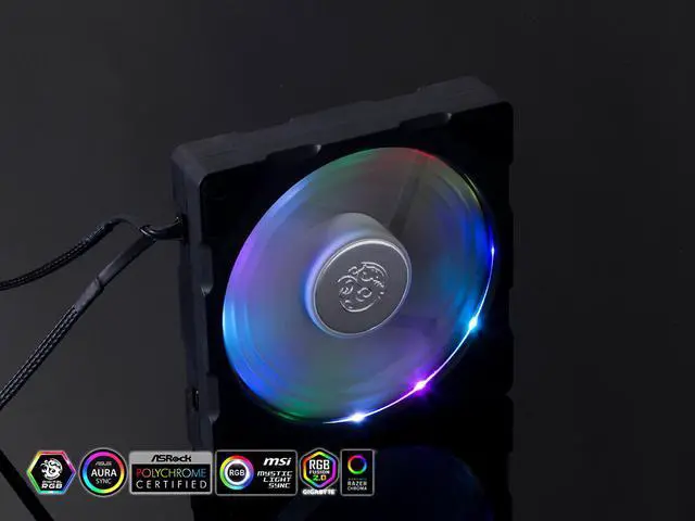 Alt view image 2 of 3 - Bitspower NJord Dual Fin DRGB Fan (3PCS)- White