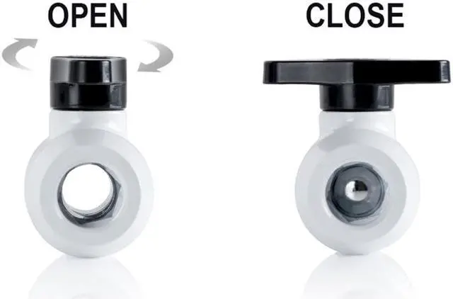 Alt view image 3 of 4 - Bitspower Deluxe White Mini Valve Rotary G1/4"& Inner G14"With Black Handle