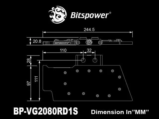 Alt view image 5 of 5 - Bitspower 1S VGA Water Block for NVIDIA GeForce RTX 20 Series