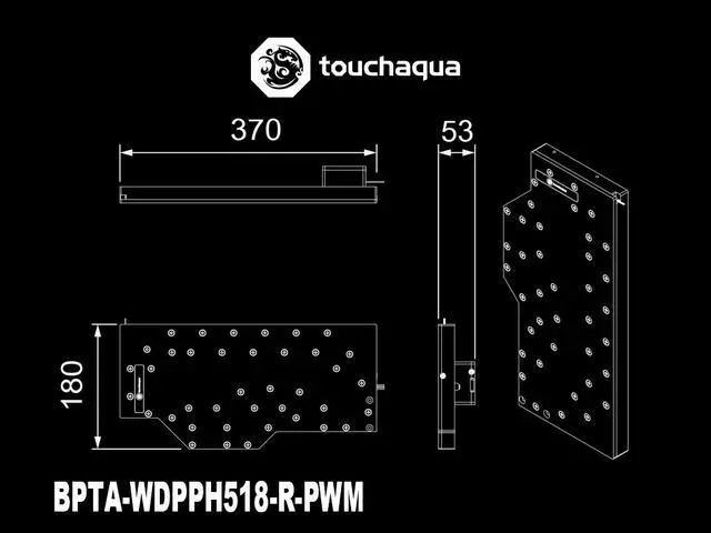 Alt view image 5 of 6 - Bitspower Touchaqua Sedna PH518 Reservoir and Pump for Phanteks ENTHOO EVOLV X GLASS Case