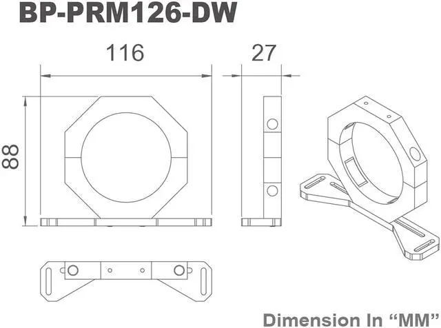 Alt view image 6 of 6 - Bitspower Premium Reservoir Mount, Abrasive White