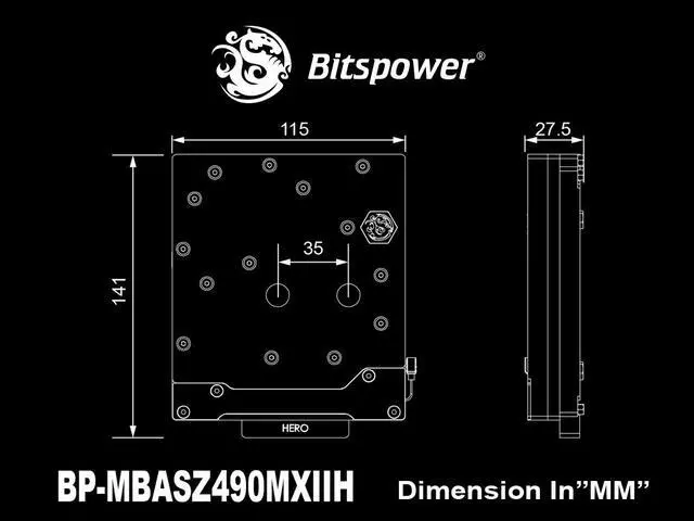 Alt view image 4 of 6 - Bitspower Mono Block for ROG Maximus XII Hero (Wi-Fi)