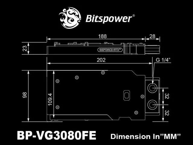 Alt view image 10 of 11 - Bitspower Classic VGA Water Block for GeForce RTX 3080 Founders Edition