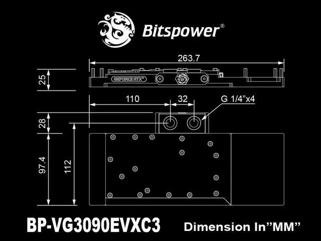 Alt view image 5 of 10 - Bitspower Classic VGA Water Block for EVGA GeForce RTX 3090 XC3 series