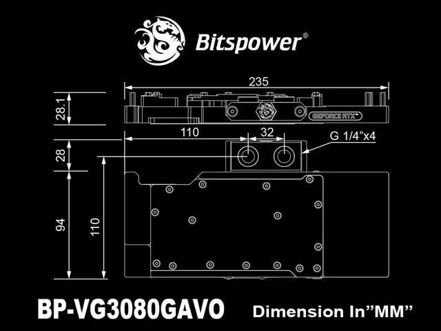 Alt view image 5 of 5 - Bitspower Classic VGA Water Block for GIGABYTE GeForce RTX 3080/3090 GAMING OC
