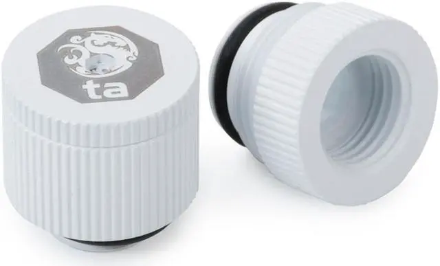 Alt view image 4 of 5 - Bitspower Touchaqua Water-exhaust Fitting V2, Deluxe White, 2-pack--BPTA-EFW-V2-DW