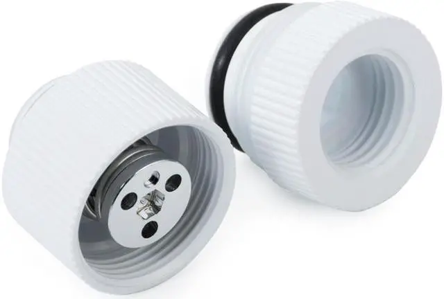 Alt view image 5 of 5 - Bitspower Touchaqua Water-exhaust Fitting V2, Deluxe White, 2-pack--BPTA-EFW-V2-DW