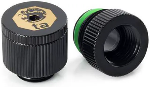 Alt view image 3 of 4 - Bitspower Touchaqua Water-exhaust Fitting V2, Glorious Black, 2-pack--BPTA-EFW-V2-GB