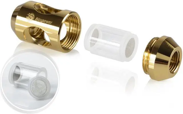 Alt view image 8 of 10 - Bitspower G1/4" In-Line Filter, True Brass