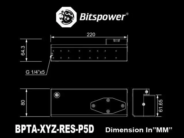 Alt view image 4 of 4 - Bitspower XYZ Reservoir (P5D)
