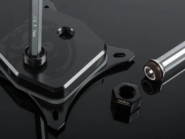 Alt view image 7 of 8 - Bitspower Premium G1/4" Hex Multi-Link for 12mm OD Rigid Tubing, Matte Black, 6-pack