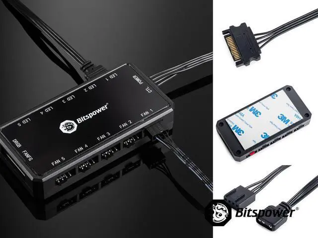Alt view image 5 of 6 - Bitspower Touchaqua Fan and Digital RGB Controller with RF Remote