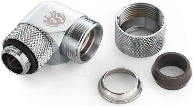 Alt view image 2 of 3 - Bitspower Silver Shining Advanced Rotary G1/4" 90-Degree Multi-Link Adapter For OD 12MM
