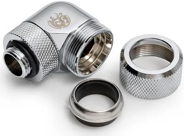 Alt view image 2 of 3 - Bitspower Silver Shining Advanced Rotary G1/4" 90-Degree Multi-Link Adapter For OD 16MM