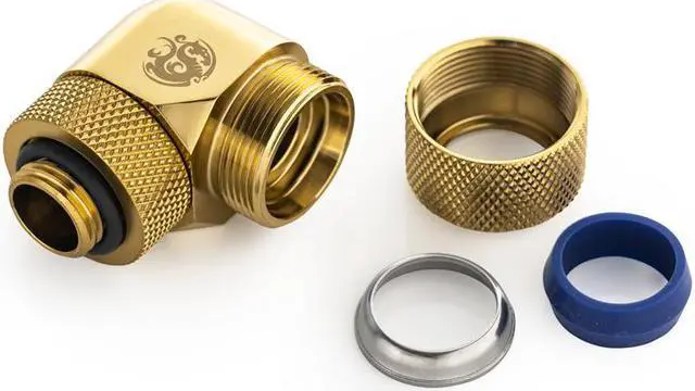 Alt view image 2 of 3 - Bitspower True Brass Advanced Rotary G1/4" 90-Degree Multi-Link Adapter For OD 14MM